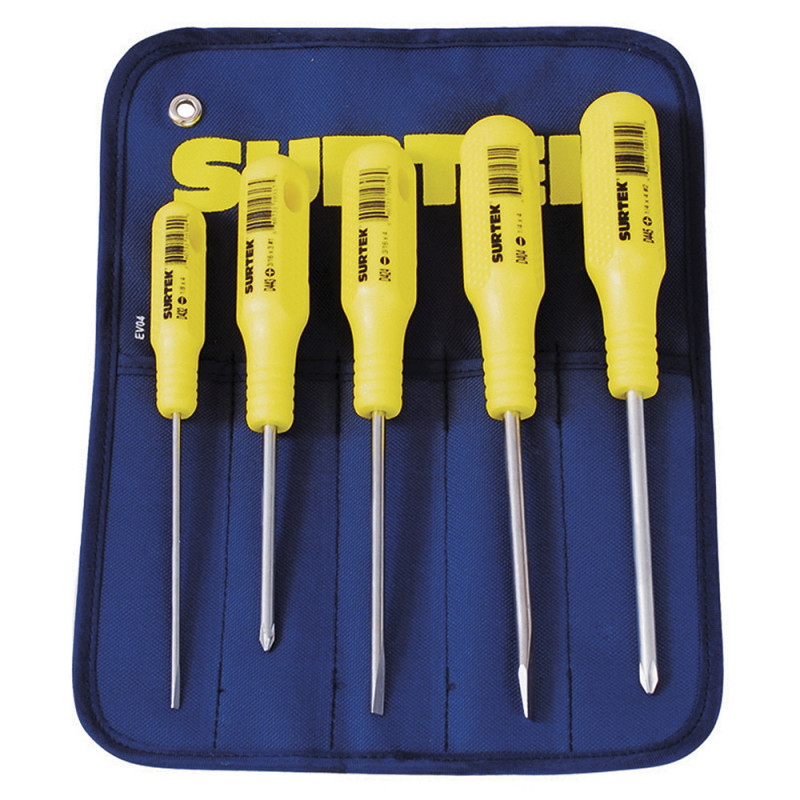 D400A SURTEK Juego de 5 destornilladores amarillos combinado Surtek | DIHERESA D400A SURTEK Juego de 5 destornilladores amarillos combinado Surtek | DIHERESA