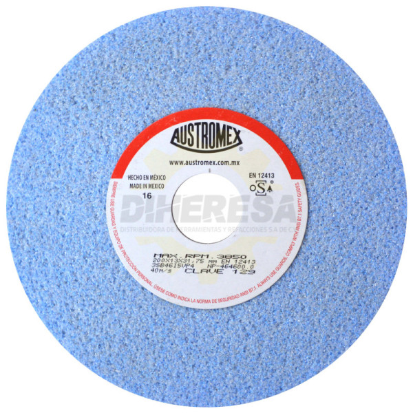 Austromex 129 Rueda azul vitrificada para rectificado de acero