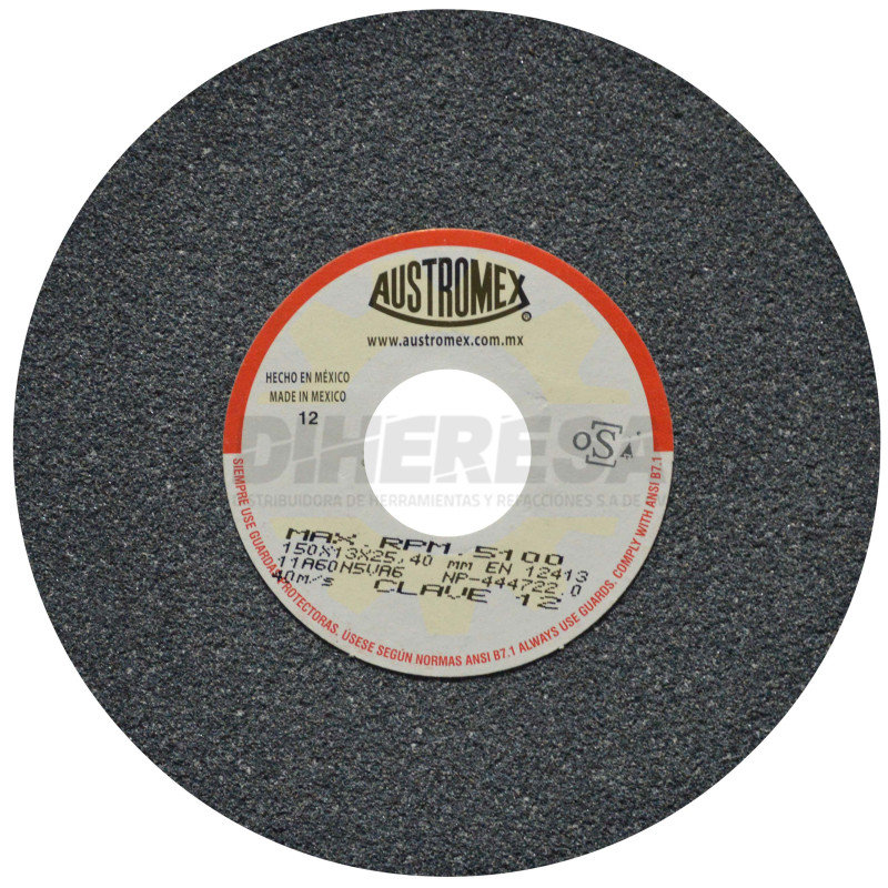Austromex 12 Rueda abrasiva vitrificada para esmerilado de metal Austromex 12 Rueda abrasiva vitrificada para esmerilado de metal