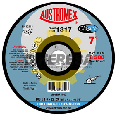 Austromex 1317 Disco para corte de metal