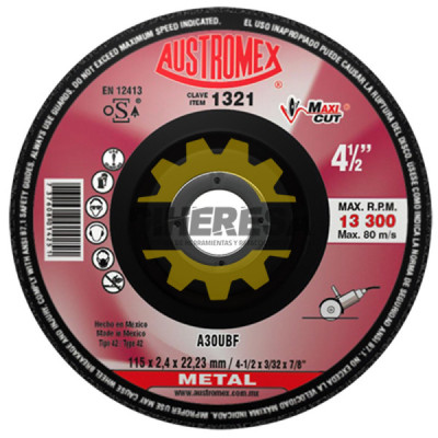 Austromex 1321 Disco con centro deprimido para corte de metal