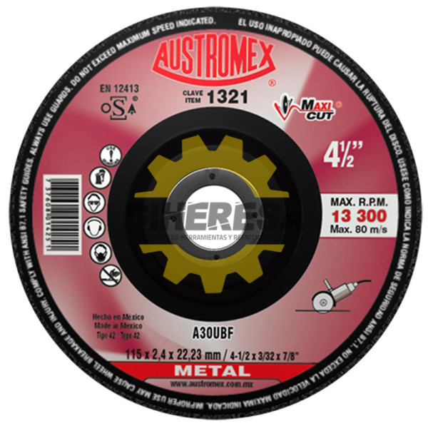 Austromex 1321 Disco con centro deprimido para corte de metal
