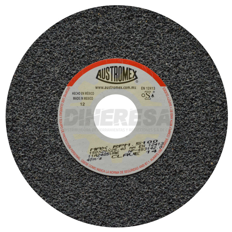 Austromex 14 Rueda abrasiva vitrificada para esmerilado de metal Austromex 14 Rueda abrasiva vitrificada para esmerilado de metal