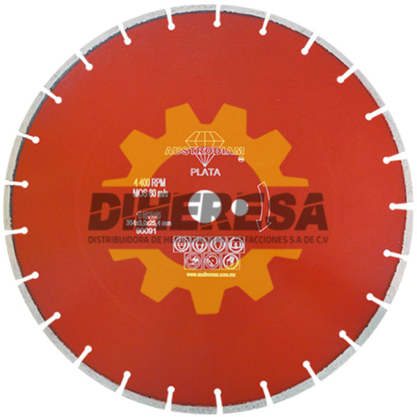 Austromex 1525 Disco de diamante rojo segmentado Cantera