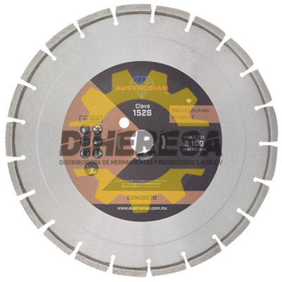 Austromex 1526 Disco de diamante naranja segmentado Corte de concreto curado