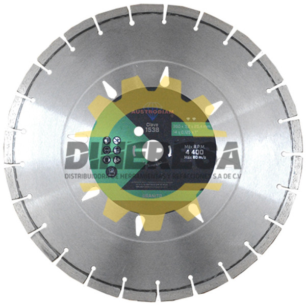 Austromex 1538 Disco de diamante verde segmentado Granito