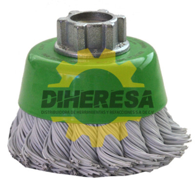 Austromex 1562 Cepillo tipo copa de Alambre trenzado Plastificado