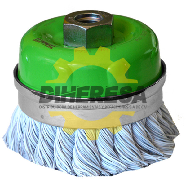 Austromex 1564 Cepillo tipo copa de Alambre trenzado Plastificado