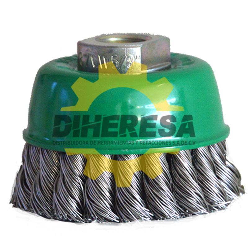 Austromex 1567 Cepillo tipo copa de Alambre inoxidable trenzado Austromex 1567 Cepillo tipo copa de Alambre inoxidable trenzado