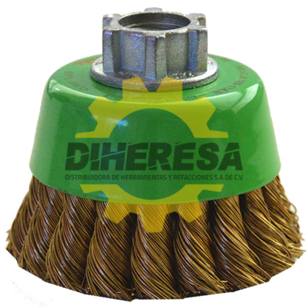 Austromex 1569 Cepillo tipo copa de Alambre trenzado Latón antichispa