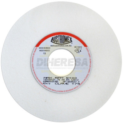 Austromex 174 Rueda blanca vitrificada para esmerilado de acero