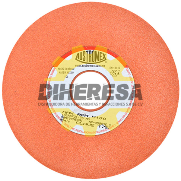 Austromex 175 Rueda naranja vitrificada para esmerilado de acero