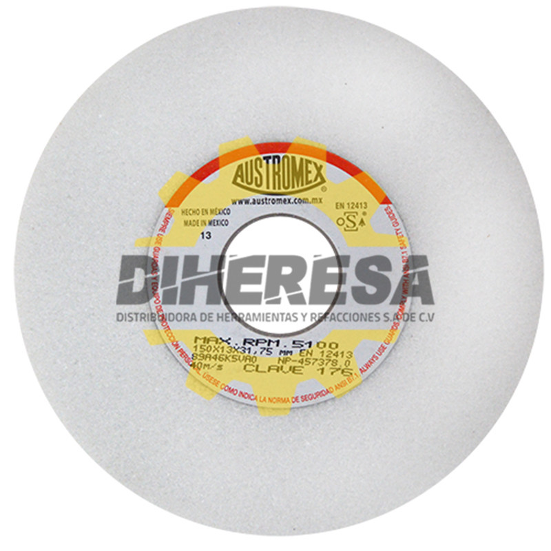 Austromex 176 Rueda blanca vitrificada para esmerilado de acero Austromex 176 Rueda blanca vitrificada para esmerilado de acero