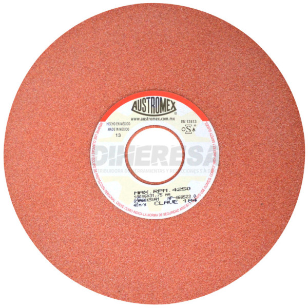 Austromex 184 Rueda naranja vitrificada para esmerilado de acero