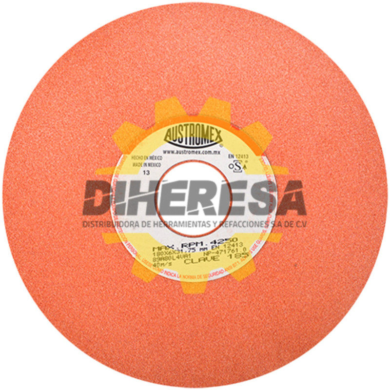 Austromex 185 Rueda naranja vitrificada para esmerilado de acero Austromex 185 Rueda naranja vitrificada para esmerilado de acero