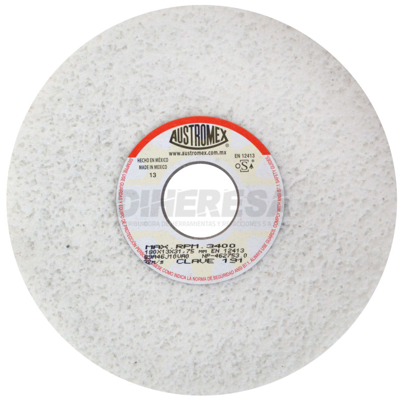 Austromex 191 Rueda blanca vitrificada para esmerilado de acero Austromex 191 Rueda blanca vitrificada para esmerilado de acero