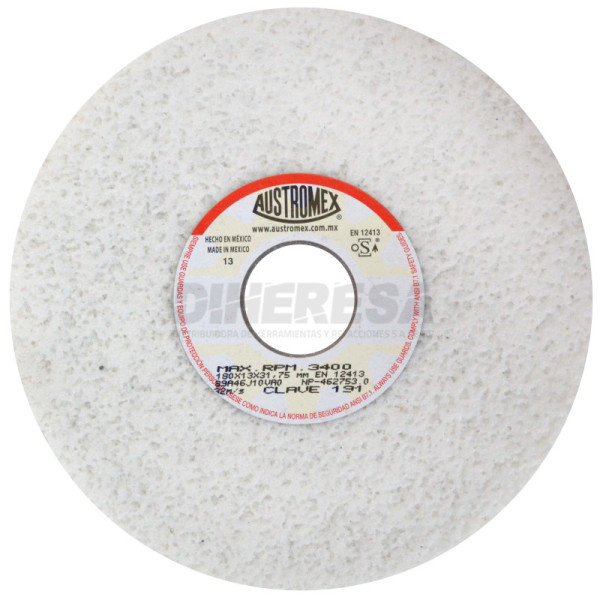 Austromex 191 Rueda blanca vitrificada para esmerilado de acero