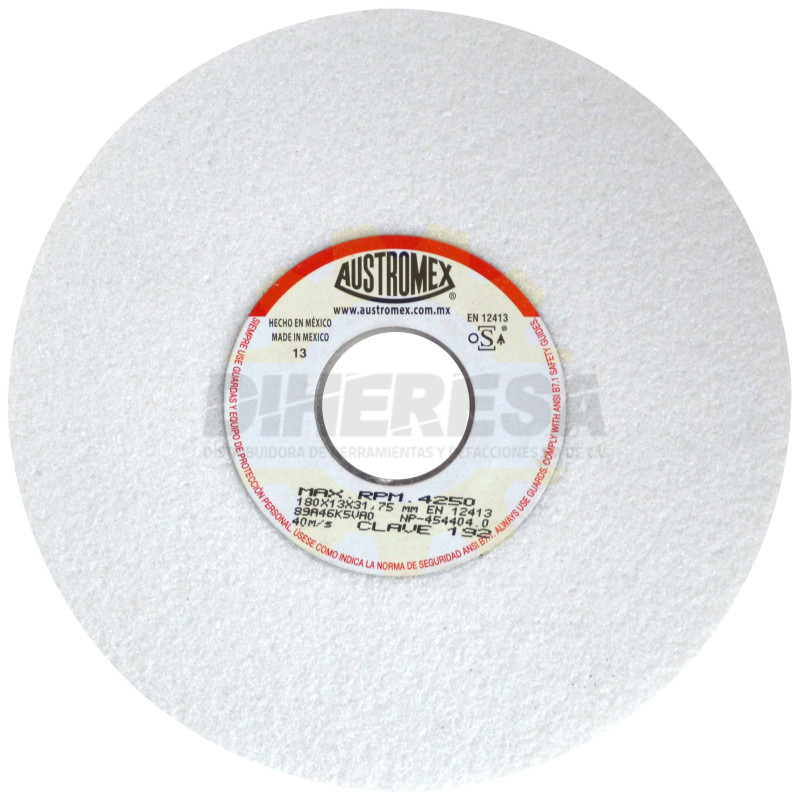 Austromex 192 Rueda blanca vitrificada para esmerilado de acero