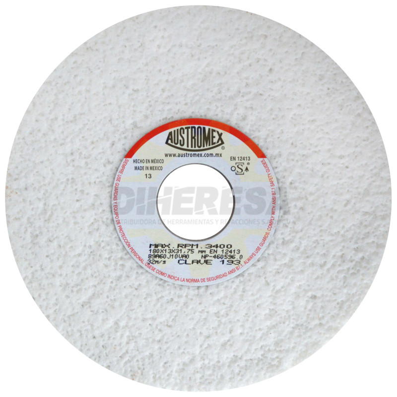 Austromex 193 Rueda blanca vitrificada para esmerilado de acero Austromex 193 Rueda blanca vitrificada para esmerilado de acero