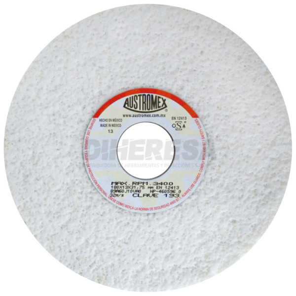 Austromex 193 Rueda blanca vitrificada para esmerilado de acero