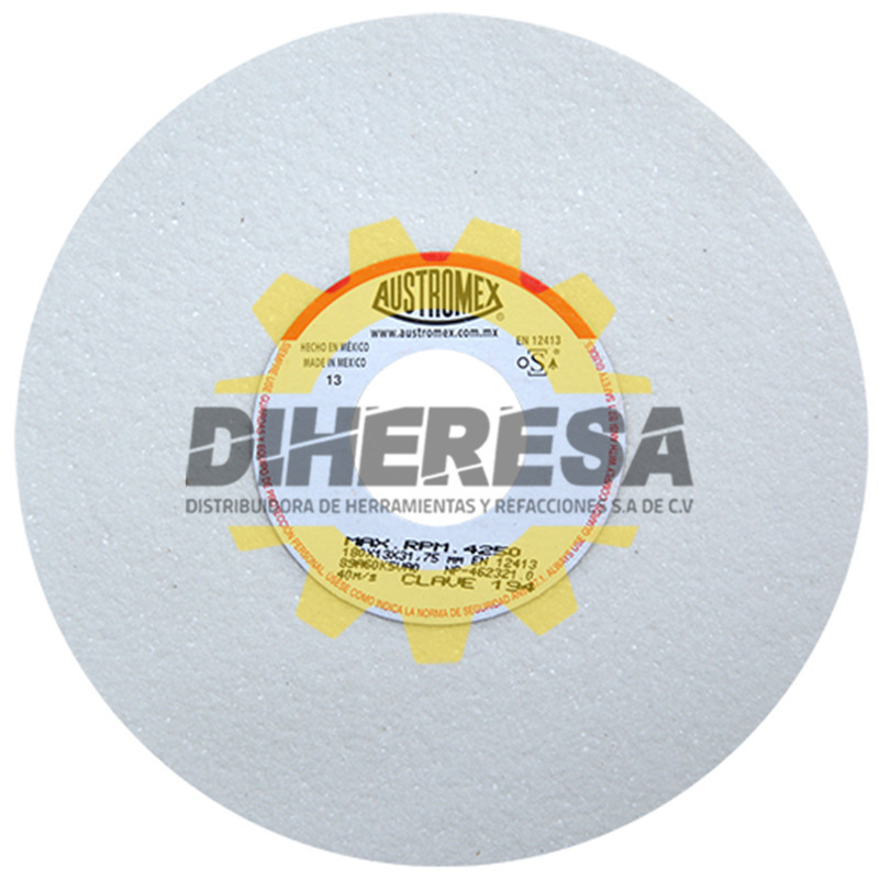 Austromex 194 Rueda blanca vitrificada para esmerilado de acero Austromex 194 Rueda blanca vitrificada para esmerilado de acero