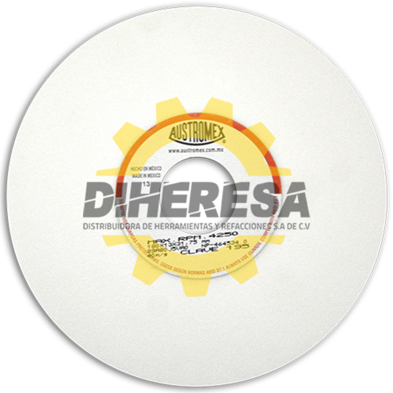 Austromex 195 Rueda blanca vitrificada para esmerilado de acero Austromex 195 Rueda blanca vitrificada para esmerilado de acero