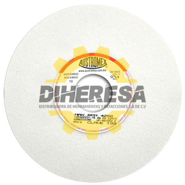 Austromex 199 Rueda blanca vitrificada para esmerilado de acero