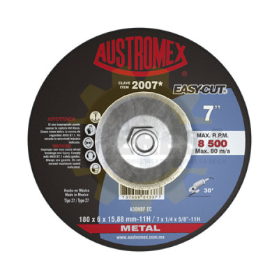 Austromex -2007 Disco Desbaste Metal T27A 7  pulgadas  Easycut