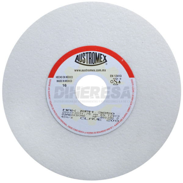 Austromex 200 Rueda blanca vitrificada para esmerilado de acero