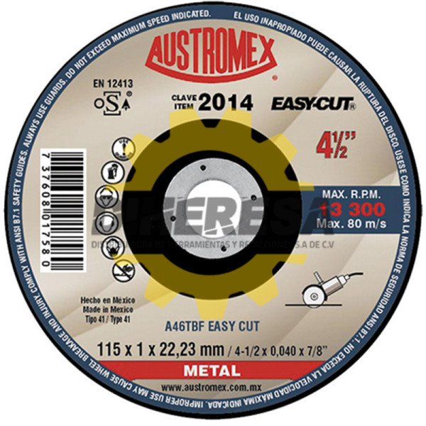 Austromex 2014 Disco para corte de metal
