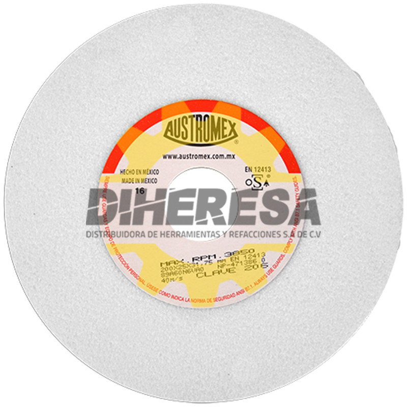 Austromex 206 Rueda blanca vitrificada para esmerilado de acero Austromex 206 Rueda blanca vitrificada para esmerilado de acero