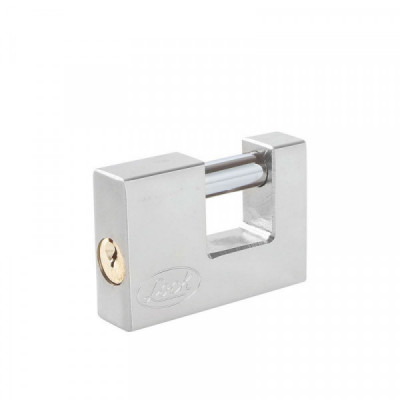 L22C80ECSB LOCK Candado de acero para cortina llave estándar 80mm cromo satinado