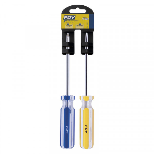 2DP34 FOY Juego de 2 destornilladores mango PVC 3/16" x 4" Foy | DIHERESA