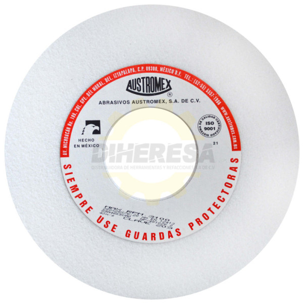 Austromex 209 Rueda blanca vitrificada para esmerilado de acero