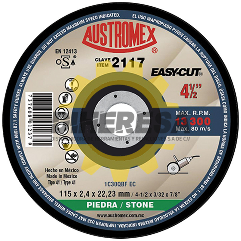 Austromex 2117 Disco para corte de piedra Austromex 2117 Disco para corte de piedra