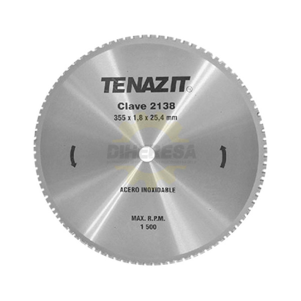 Austromex 2138 Sierra Para Acero Inoxidable 90 Dientes 355x1.8x25.4 Mm
