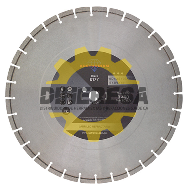 Austromex 2177 Disco de diamante negro segmentado Refractario Austromex 2177 Disco de diamante negro segmentado Refractario