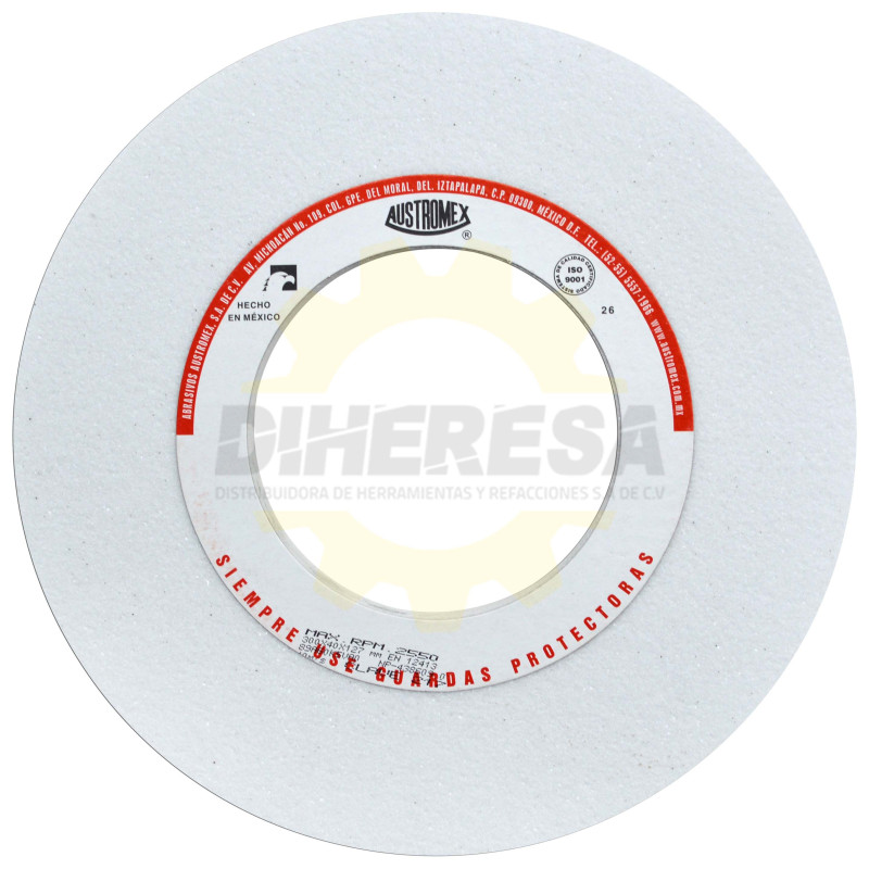 Austromex 217 Rueda blanca vitrificada para esmerilado de acero Austromex 217 Rueda blanca vitrificada para esmerilado de acero