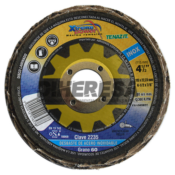Austromex 2235 Disco laminado Xtreme Power para inoxidable grano 60