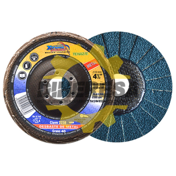 Austromex 2238 Disco laminado Xtreme Power para metal grano 40