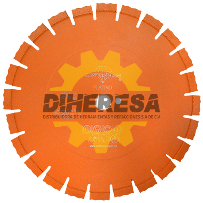 Austromex 2274 Disco de diamante naranja segmentado Corte de carreteras de concreto Austromex 2274 Disco de diamante naranja segmentado Corte de carreteras de concreto