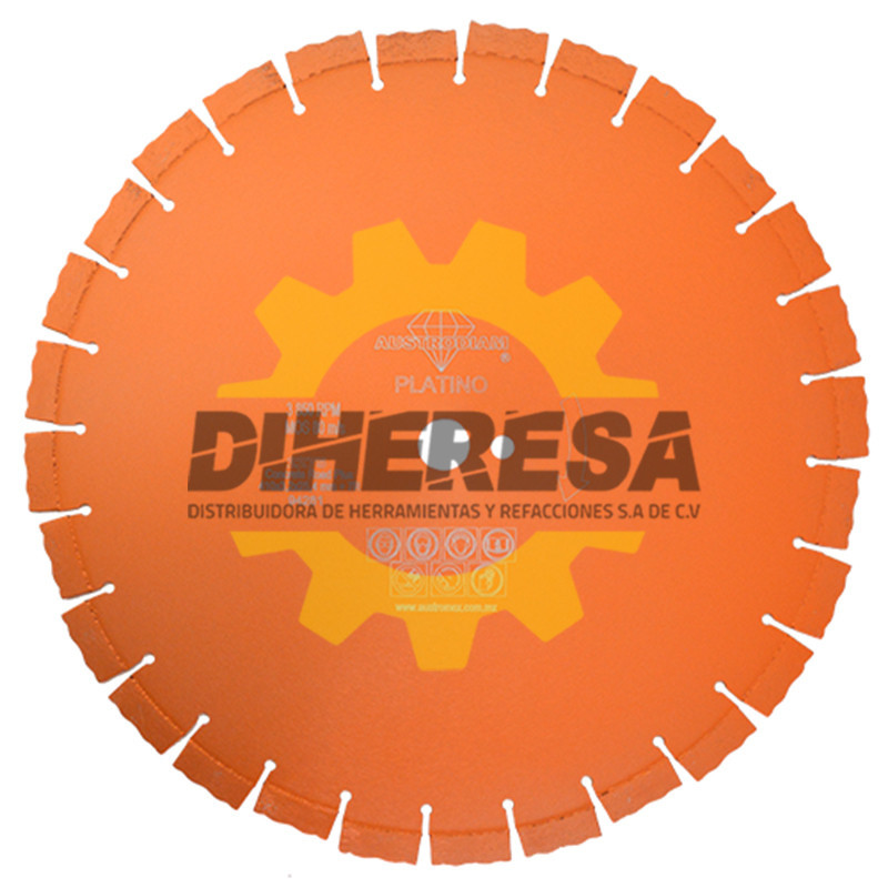 Austromex 2275 Disco de diamante naranja segmentado Corte de carreteras de concreto Austromex 2275 Disco de diamante naranja segmentado Corte de carreteras de concreto