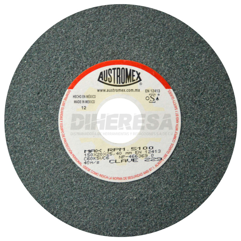 Austromex 229 Rueda abrasiva vitrificada para esmerilado de carburo de tungsteno Austromex 229 Rueda abrasiva vitrificada para esmerilado de carburo de tungsteno