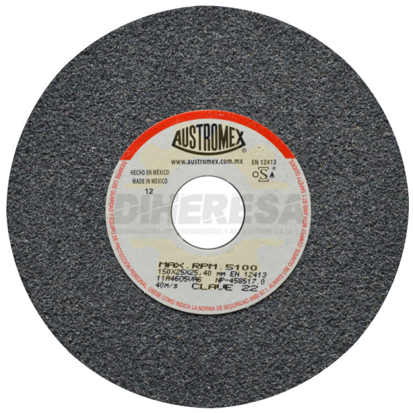 Austromex 22 Rueda abrasiva vitrificada para esmerilado de metal
