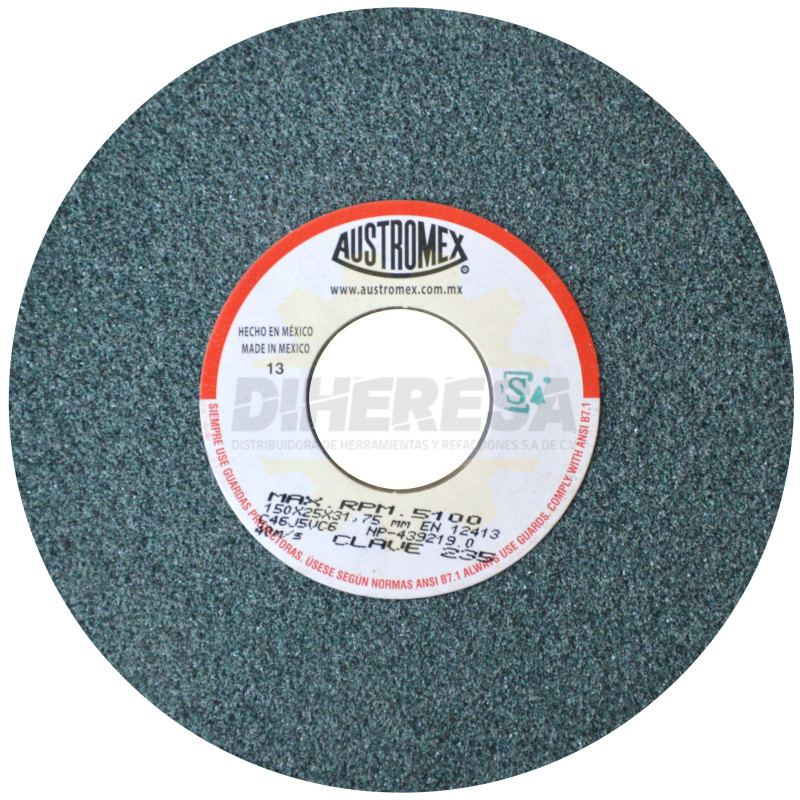 Austromex 235 Rueda verde vitrificada para esmerilado de carburo de tungsteno Austromex 235 Rueda verde vitrificada para esmerilado de carburo de tungsteno