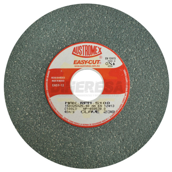 Austromex 238 Rueda vitrificada para esmerilado de carburo de tungsteno Easy-cut