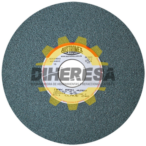Austromex 240 Rueda verde vitrificada para esmerilado de carburo de tungsteno