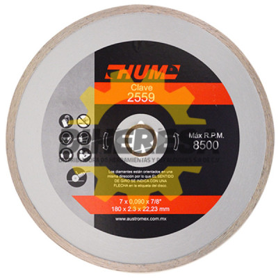 Austromex 2559 Disco de diamante rin continuo HUM