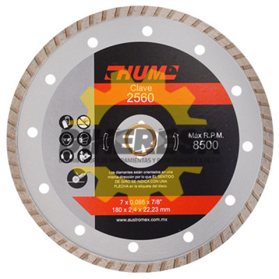 Austromex 2560 Disco de diamante turbo HUM