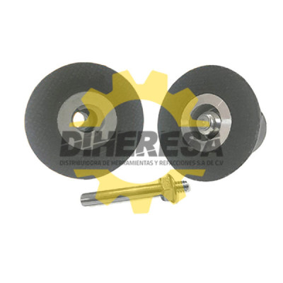 Austromex 2595 Adaptador de hule de 25mm de diámetro con vástago de acero de 6.4 mm para montar discos de lija de cambio rapido